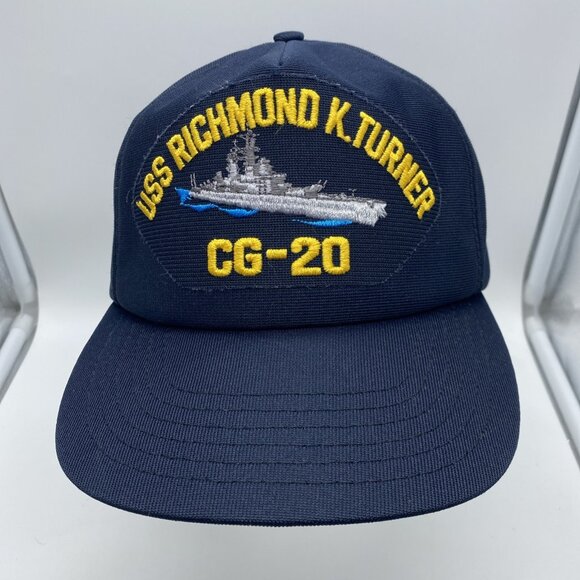 USS Richmond K Turner CG-20 Blue Baseball Cap Hat Snap-back OSFM USA Made - Picture 6 of 9